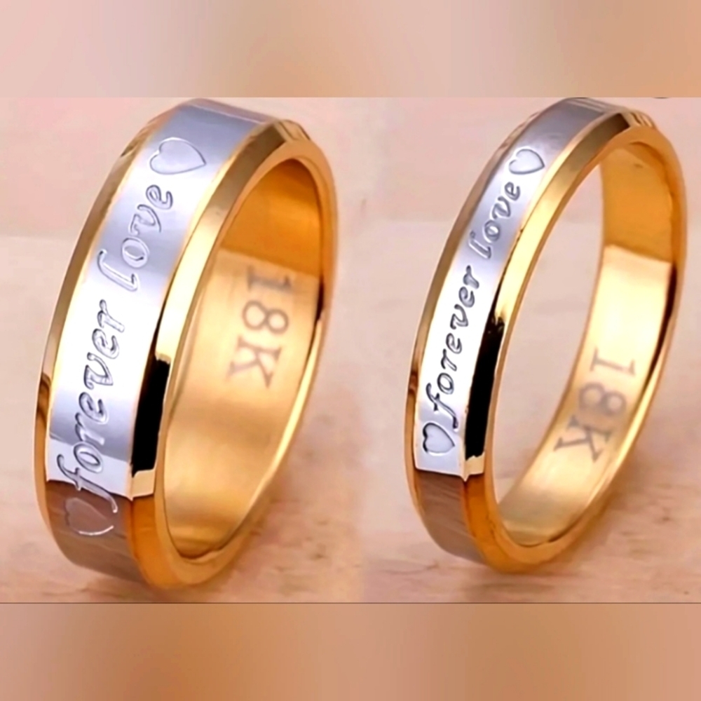 Forever love 18k inscribed ring! I have 1 women's size 6 ring available.